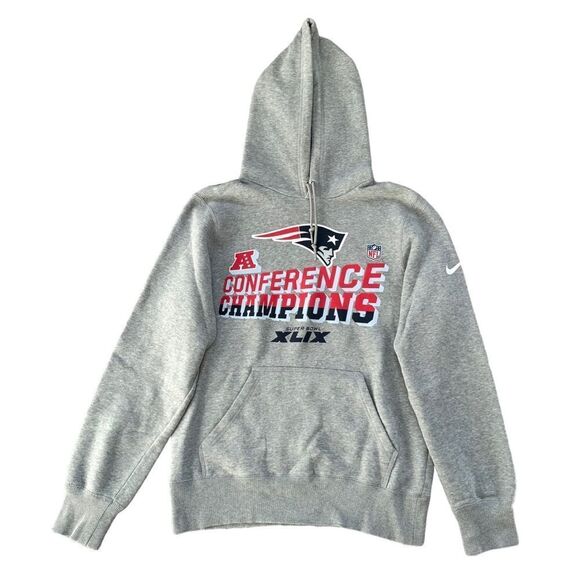 🔃Nike New England Patriots Gray Long Sleeve Hoodie Sweatshirt - Picture 1 of 7